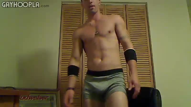 Dancing Guy With Cool Bands Jerks His Aggressive Cock.