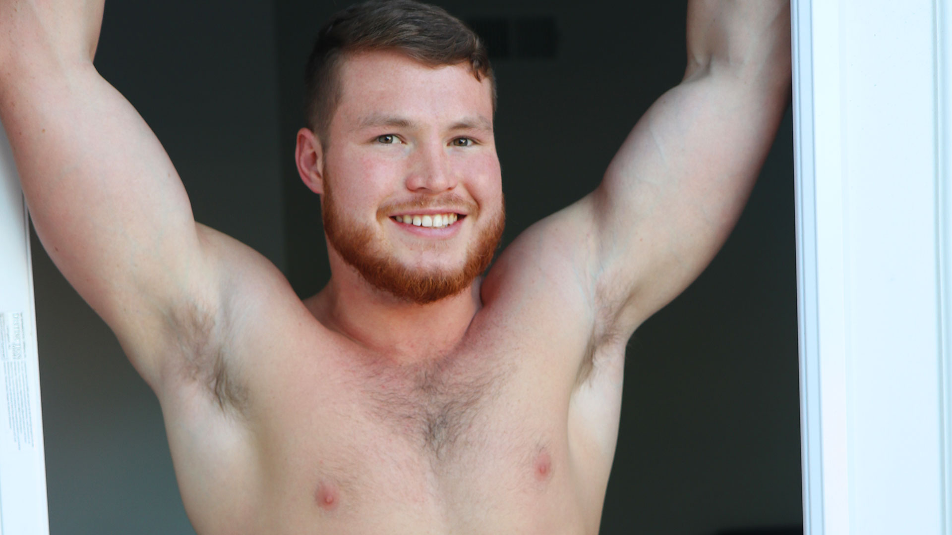 Beefy Red Head Muscle Boy Boxing Instructor Canelo Ment Shows Us the Fire Crotch