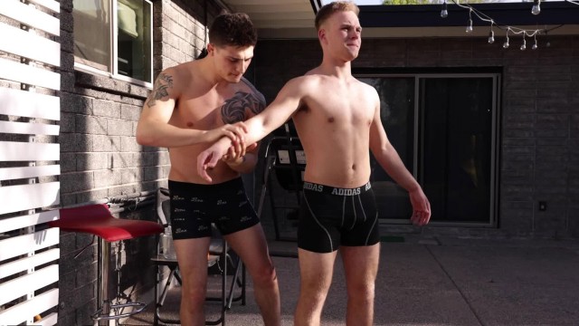 Chase Arcangel Initiates Newbie Ryan Love By Oiling Him Up And Wrestling