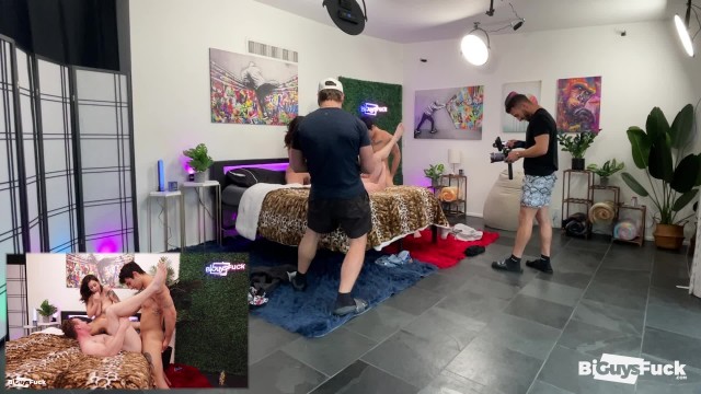 Melody Foxx with Kane Hardy with Caleb Mills — Behind The Scenes! Crazy Teens Wild Bi-Sex from BiGuysFUCK (photo 13)