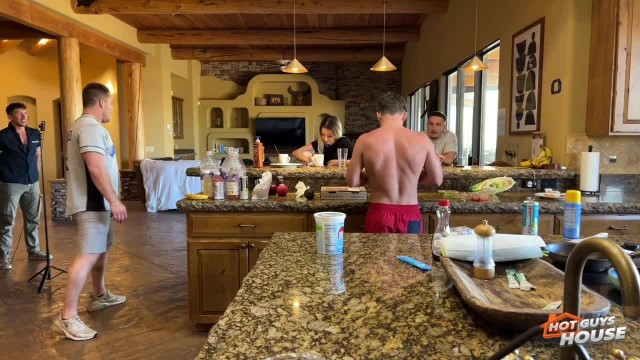 Jordan Blake with Camilla Cream with Chris Stevens with Cody Kaladin with Jenna Beck with Kody Lux with Leo Woodman with Sweet Sophia — HotGuysFuck's latest cast enjoying their final day together! (photo 14)