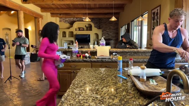 Jordan Blake with Camilla Cream with Chris Stevens with Cody Kaladin with Jenna Beck with Kody Lux with Leo Woodman with Sweet Sophia — HotGuysFuck's latest cast enjoying their final day together! (photo 2)