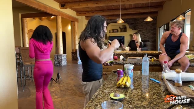 Camilla Cream with Chris Stevens with Cody Kaladin with Jenna Beck with Kody Lux with Leo Woodman with Sweet Sophia with Jordan Blake — HotGuysFuck's latest cast enjoying their final day together! (photo 20)